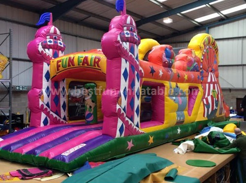Funfair playground kids inflatable obstacle course