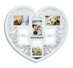 6 opening heart plastic injection photo frame No.70001