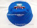 Baby Blue Cotton Bucket Hat with Pocket Embroidered Cartoon Style