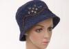 Blue Crochet Childrens Sun Hats , 3cm Short Brim Leisure Sun Hats