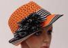 Female Orange Packable Sun Hat / Leisure Hats With 5cm Short Brim For Party Leisure