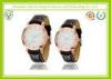 Waterproof Black Soft Leather Strap Japan Movt Quartz Watch With Custom Logo