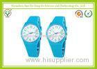 Durable Quartz Watches For Women With Interchangeable Silicone Blue Strap