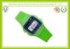 Green Silicone Strap Racing Waterproof Digital Watch For Kid , Rubber Sport Watch
