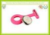 Soft Feeling Fashionable Pink Silicone Strap Watches With Japan Movet For Nurse