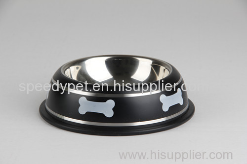 Black Color Dog stainless steel bowl