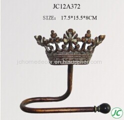 crown design metal wall hook