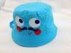 Blue Toddlers Baby Cotton Bucket Hat with Applique Embroidery Cartoon Style