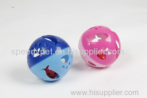 Bright Color Plastic Cat Play Ball with Bell