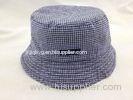 Checked Plaid Cotton Bucket Hat Cartoon Style for Baby Kids