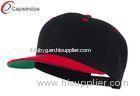 Black Red Two Tone Flat Brim Baseball Hats with Adjustable Plastic Snap