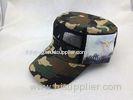 Camouflage Cotton Military Cap Snapback Mesh Panel Hat , Long Brim