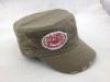 Classic Washed Green Cotton Military Cap Applique Embroidery For Women
