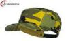 Light Yellow 5 Panel Camouflage Camper Cap with Buckle Strap Closure