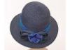 Natural 8cm Brim Spring Straw Braid Womens Sun Hats With Navy Band For Party