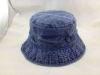 Distress Stone Washed Blue Cotton Bucket Hats Worn-out Hat for Hunting Man