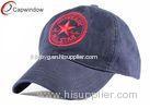 Heavy Brushed Golf Baseball Hats Velcro Strap Hats With Flat Embroidery