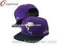 Cartoon 3D Embroidery Childrens Baseball Caps With Plastic Snap Closure