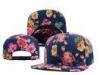 Flowers Printing Flat Brimmed Baseball Caps , Six Panel Baseball Cap