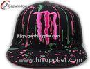 Colored Flat Custom Embroidered Baseball Cap With Raindrop Printing