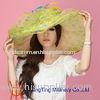 Yellow Wide Brim Fashion Organza Sun Hats Spring For Lady