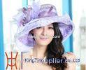 Big Crown Purple Ladies Sinamay Hats