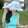 Lady Yellow Fashion Organza Hats Summer For Special Occassion