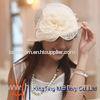 western round top Womens Straw Hat , packable fedora straw hat With big flowers