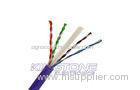 Purple CAT6 Network Cable 4Pairs 23AWG Solid Bare Copper PVC CM