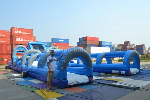 Gaint inflatable jump obstacle hippo slide