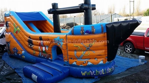 Gorgeous children giant inflatable pirate ship slide with ce