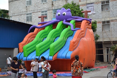 Giant pool waterslide for water park