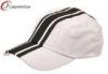 White Black Low Profile Racing Stripe Cotton Twill Racing Baseball Caps