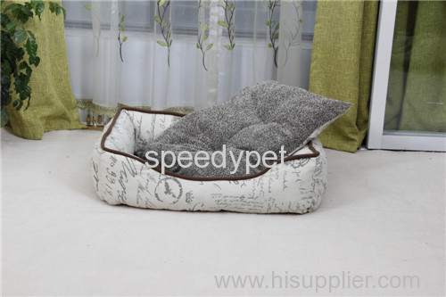 Luxury linen fabric pet beds with vintage style