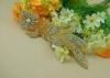 Silver Iron On Flower Design Rhinestone Beaded Applique For Deciration