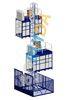 Blue Cage Of Construction Hoist Elevator , Construction Material and Personal , Single Lifting Cage
