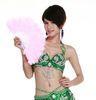 Light and Handy Green Belly Dancing Clothing for Performance Turkey Feather Fans