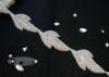 Leaf Shape Silver Beaded Bridal Rhinestone Applique Trim For Dresses