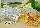 Handmade Bow Design Bling Bling Decorative Rhinestone Beaded Trim For Wedding Dress