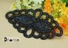 Handemade Black Rhinestone Beaded Applique For Wedding Dresses