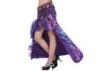 Sexy Slit Purple Latin Dance Skirts UK , Professional Belly Dance Costumes