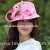 Summer / Spring Natural flower fascinator Pink Straw Hat For Ladies
