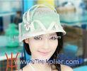 Eco - friendly Mint Color Ladies Sinamay Hat For Horse Racing