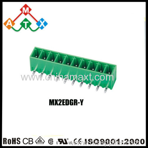 3.81mm right angle PCB Pluggalbe Terminal Block 300V 8A