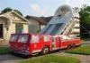 Customized 15M Length Inflatable Fire Truck Slide With Logo Printing Rental