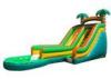 Green Palm Tree Inflatable Water Slides / Inflatable Backyard Water Slide