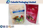 Customized PET + Matt Varnish Resealable Stand up Pouches For Snacks , Nut Food