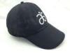 Black Microfiber Racing SportCap Long Brim With Gold Metallic Embroidery