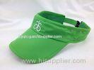 Green Microfiber Mesh Running Hats Polyester Golf Visor Cap Reflective Printing