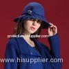 CE Blue Wool Felt Women Hat Winter Bucket Hat For Church / Wedding